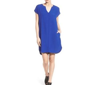 Madewell Blue Du Jour Tunic Shift Dress Womens Size Medium Viscose Electric Blue